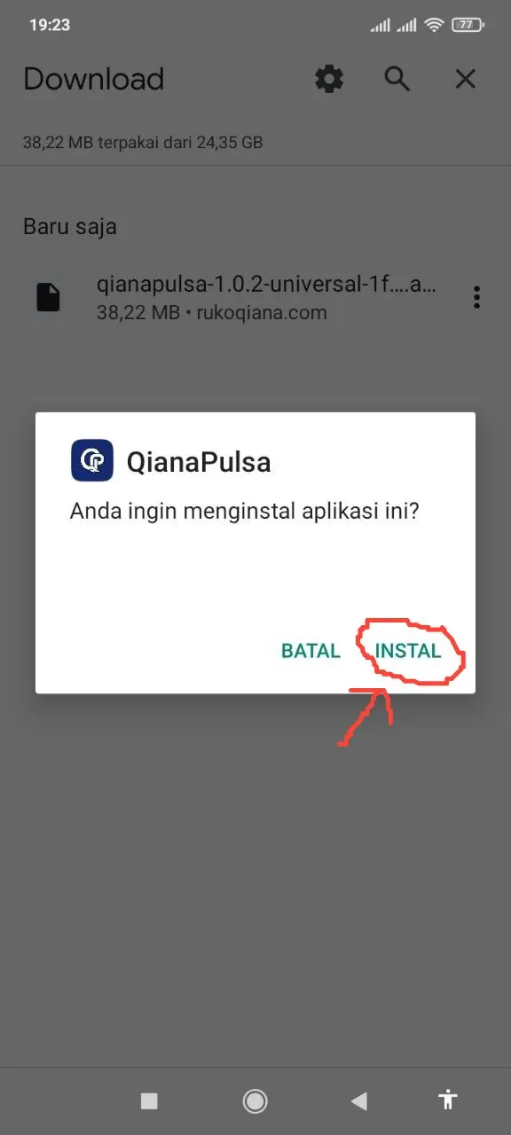 Langkah 4 - Tekan Instal